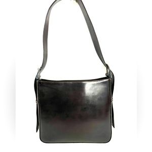 DISSER Black Leather Small Satchel Shoulder Bag Purse Made in Germany